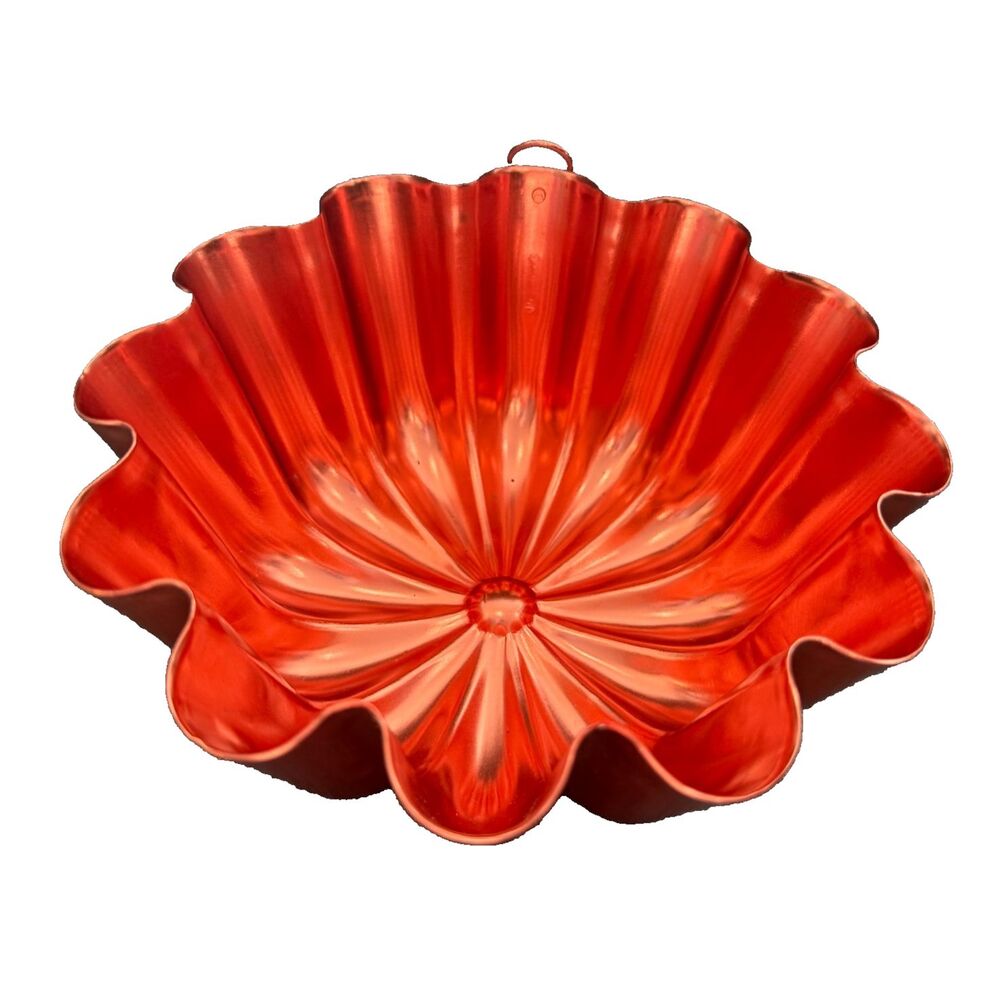 Mid Century Vintage Mirro Aluminum Copper-Tone Fluted Hanging Cake/Jello Mold